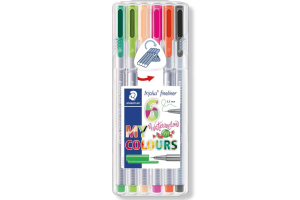 CANETA STAEDTLER FINELINER TRIPLUS WATERMELON ESTOJO C/ 6 CORES