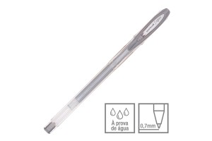 CANETA GEL UNIBALL SIGNO METAL PRATA